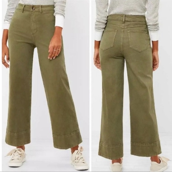 LOFT Denim - NWOT - LOFT High Waist Wide Leg Green Jeans - Size 26/2